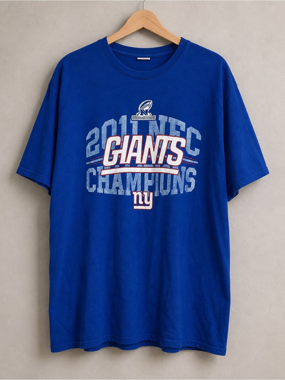 New York GIANTS 2011 NFC Champions Graphic T Shirt Mens XL Blue NFL Football